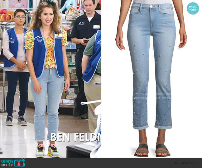 Frame Le High Pearl Straight-Leg Cropped Jeans worn by Cheyenne (Nichole Bloom) on Superstore