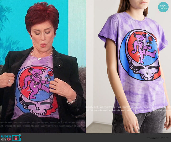 Madeworn Grateful Dead distressed printed cotton-jersey T-shirt worn by Sharon Osbourne on The Talk