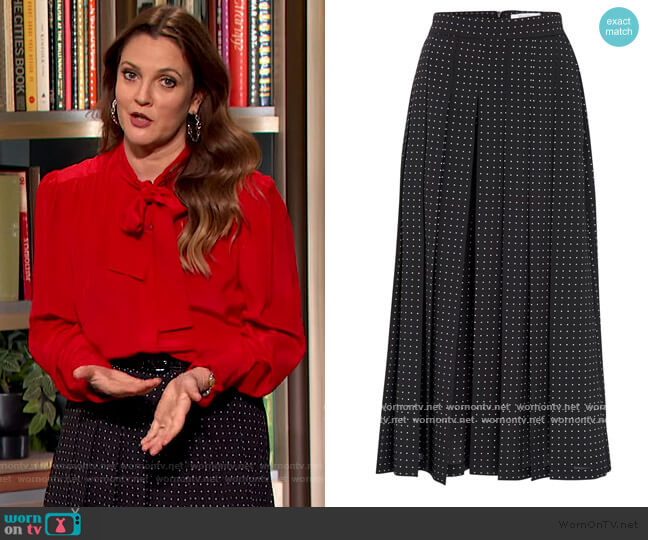 Max Mara Polka-dots skirt worn by Drew Barrymore on The Drew Barrymore Show