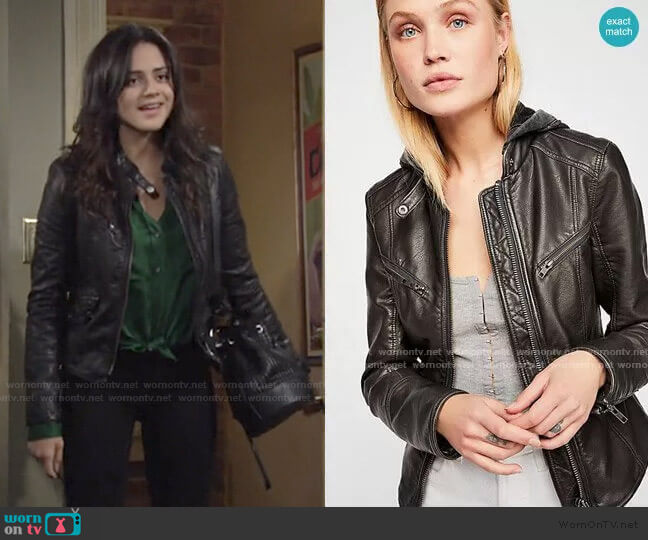 Free People Monroe Hooded Jacket worn by Lola Rosales (Sasha Calle) on The Young and the Restless