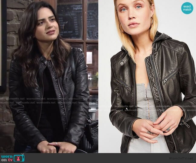 Free People Monroe Hooded Jacket worn by Lola Rosales (Sasha Calle) on The Young and the Restless