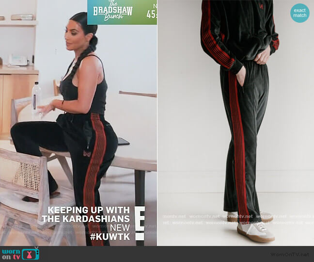 Needles Narrow Track Pants in Charcoal worn by Kim Kardashian on Keeping Up with the Kardashians