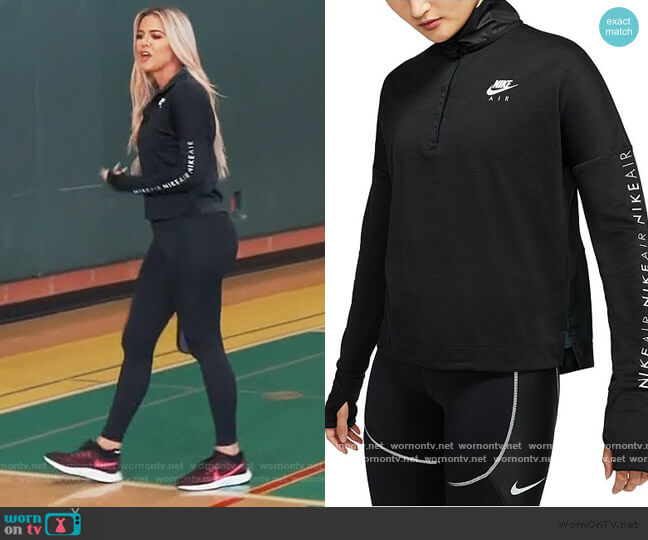 Nike Air Half-Zip Running Top worn by Khloe Kardashian on Keeping Up with the Kardashians