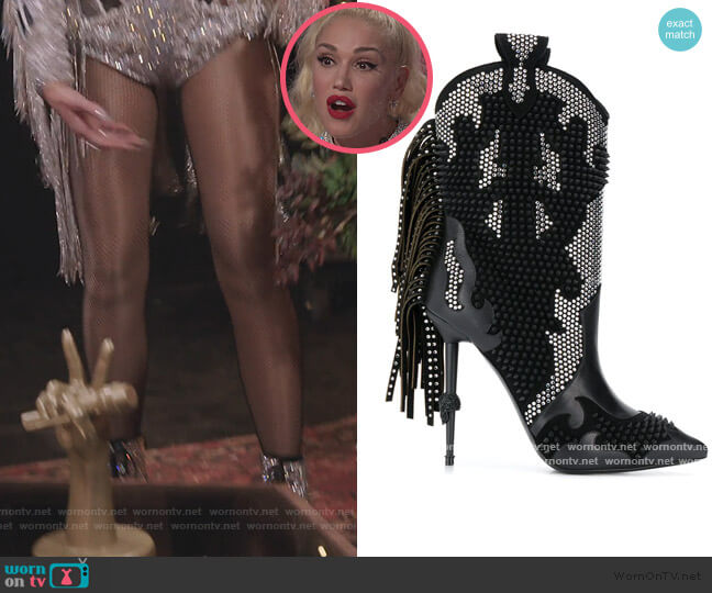 Philipp Plein Embellished Cowboy Boots worn by Gwen Stefani on The Voice