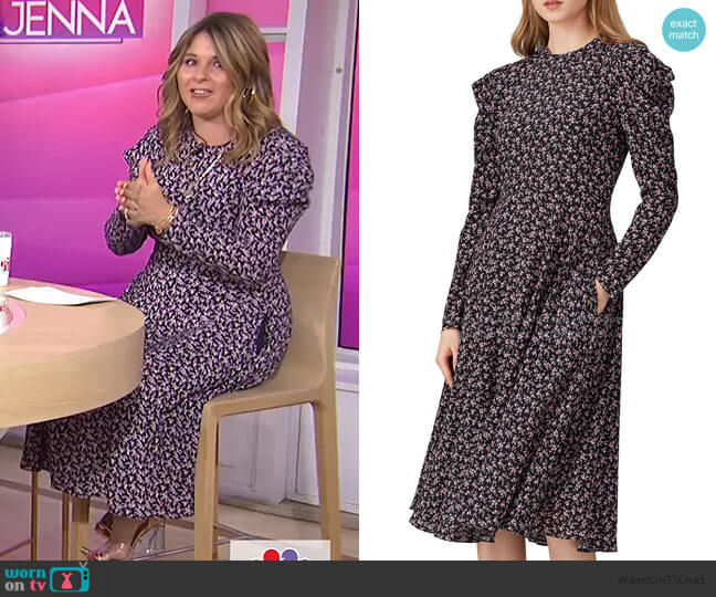 Philosophy di Lorenzo Serafini Floral Long Sleeve Midi Dress worn by Jenna Bush Hager on Today