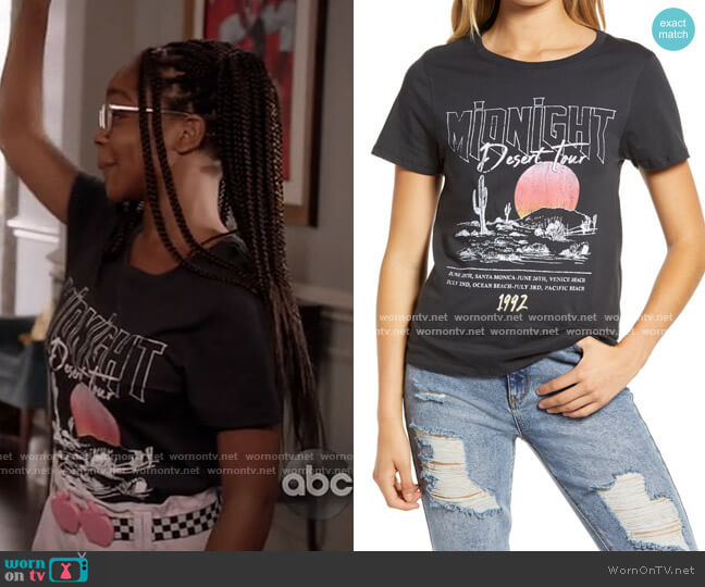 Prince Peter Midnight Desert Tour Graphic Tee worn by Diane Johnson (Marsai Martin) on Black-ish