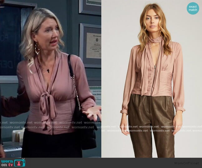 Reiss Skye Blouse worn by Nina Reeves (Cynthia Watros) on General Hospital
