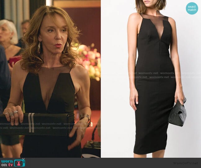 Rick Owens Mesh-Panelled Dress worn by Sylvie (Philippine Leroy-Beaulieu) on Emily in Paris