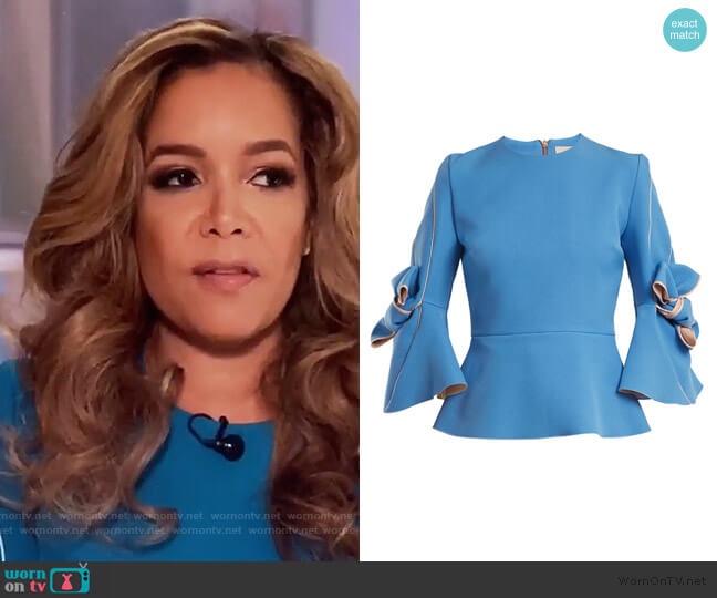 Roksanda Kemi Bow Top worn by Sunny Hostin on The View