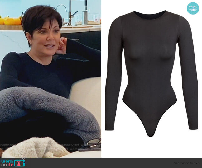 Skims Essential Crew Neck Bodysuit worn by Kris Jenner on Keeping Up with the Kardashians