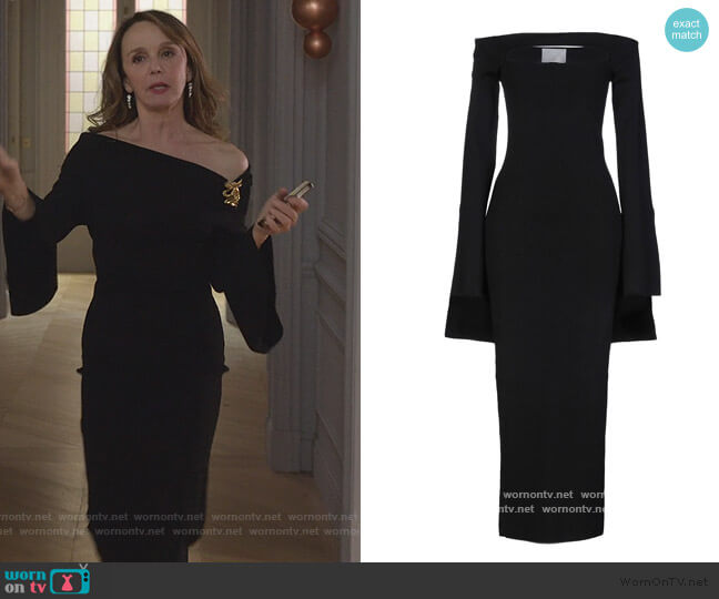Solace London Midi Dress worn by Sylvie (Philippine Leroy-Beaulieu) on Emily in Paris