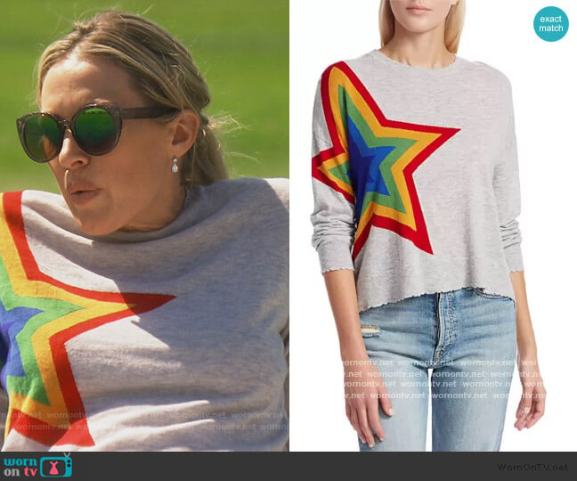 Sundry Multi-Star Wool & Cashmere Sweater worn by Braunwyn Windham-Burke on The Real Housewives of Orange County