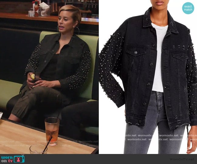 Sunset & Spring Embellished Denim Jacket worn by Robyn Dixon on The Real Housewives of Potomac