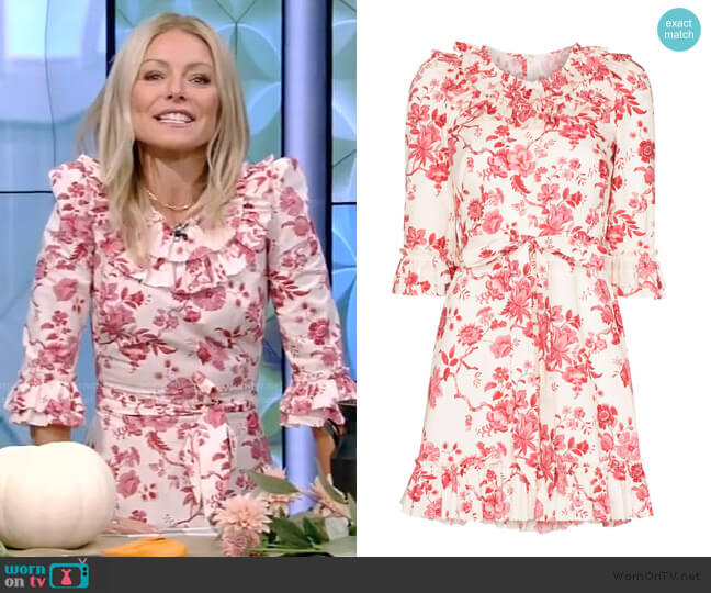 The Vampire's Wife Gloria Floral-Print Mini dress worn by Kelly Ripa on Live with Kelly and Mark