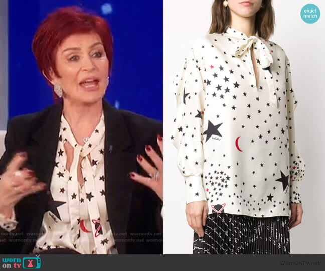 Valentino star-print blouse worn by Sharon Osbourne on The Talk