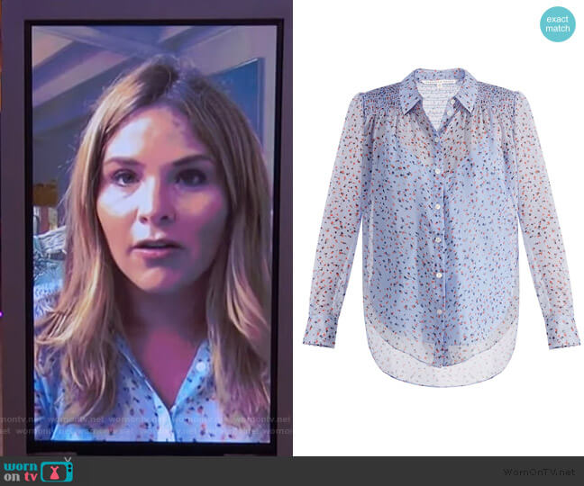 Veronica Beard Dazed Silk Floral Button-Down Shirt