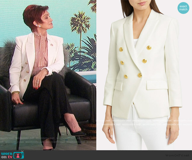 Veronica Beard Empire Double-Breasted Blazer worn by Sharon Osbourne on The Talk