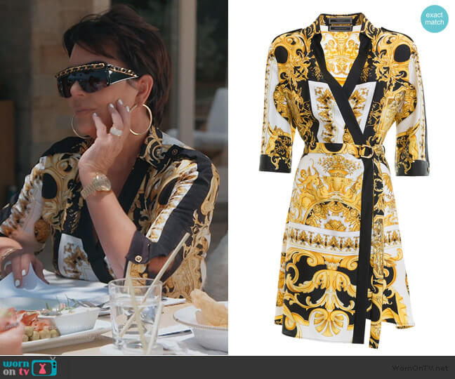 Versace Tribute Wrap Dress worn by Kris Jenner on Keeping Up with the Kardashians