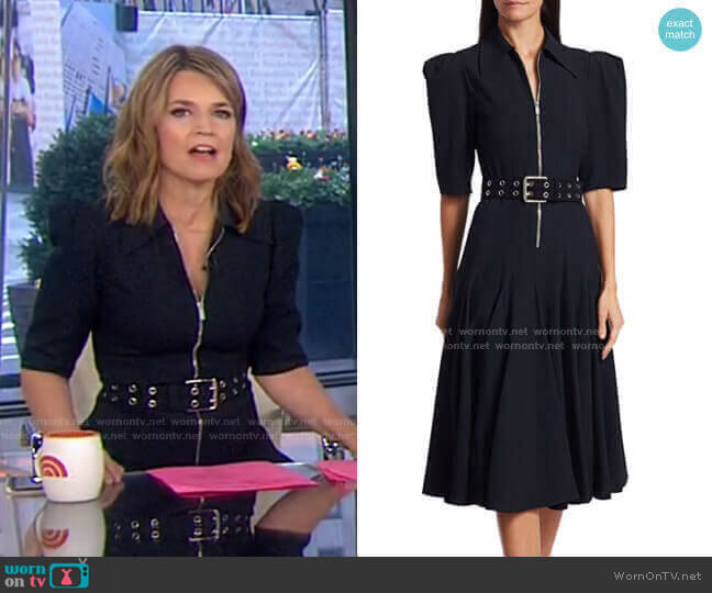 Michael Kors Collection Zip-Front Belted Midi Dress worn by Savannah Guthrie on Today