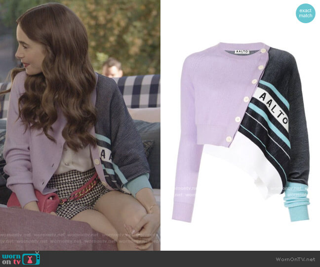 Aalto Cropped Knit worn by Emily Cooper (Lily Collins) on Emily in Paris