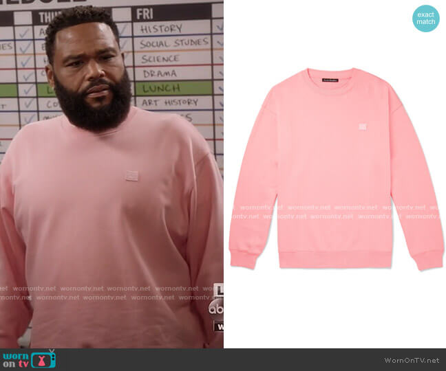 Acne Studios Forba Oversized Logo-Appliquéd Sweatshirt worn by Andre Johnson (Anthony Anderson) on Black-ish