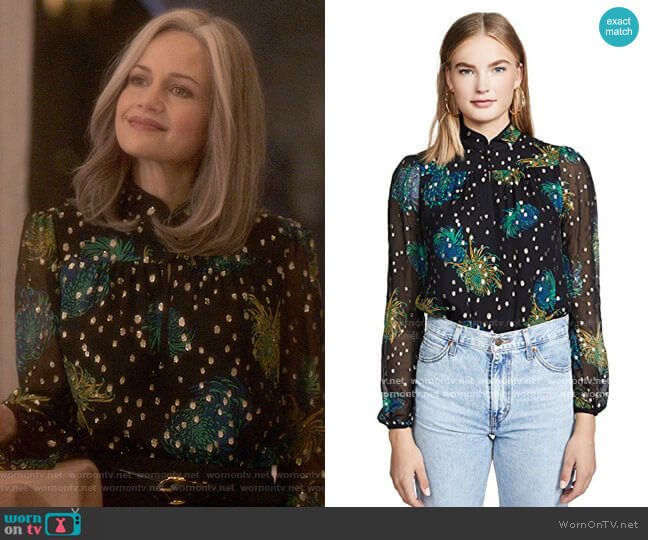 A.L.C. Beatrix Blouse worn by Jamie (Carla Gugino) on The Haunting of Bly Manor
