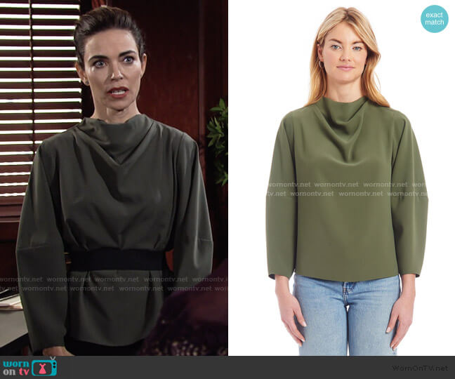 Amanda Uprichard Philomena Top worn by Victoria Newman (Amelia Heinle) on The Young and the Restless
