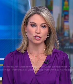 Amy’s purple v-neck dress on Good Morning America