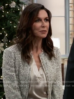 Anna’s gray tweed jacket on General Hospital