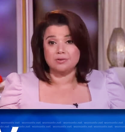 Ana’s gray square neck top on The View