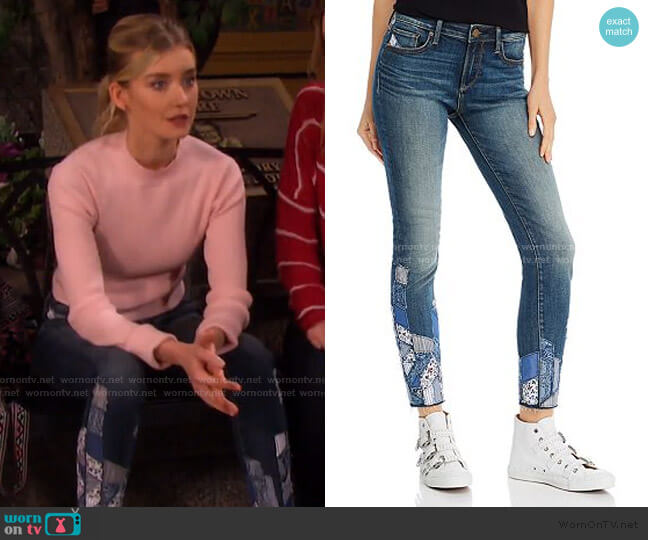 Aqua Patchwork Skinny Jeans worn by Claire Brady (Isabel Durant ) on Days of our Lives