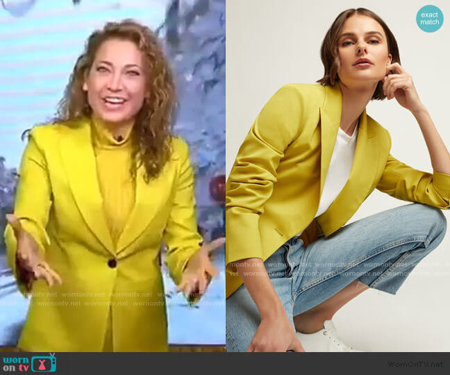 Argent Patch Pocket Blazer worn by Ginger Zee on Good Morning America