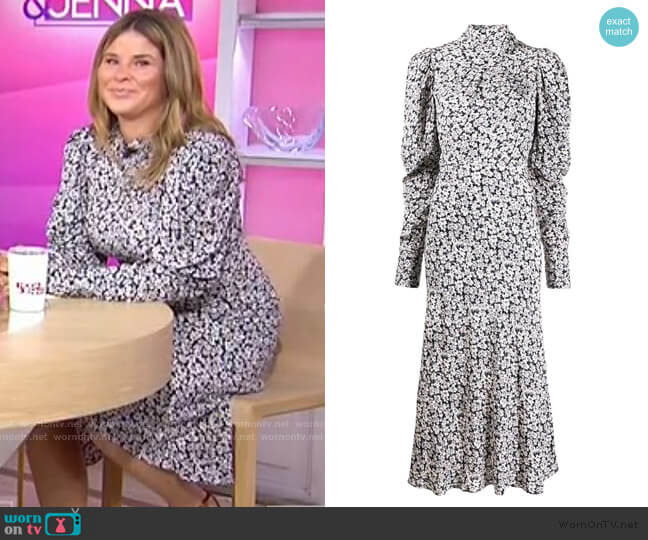 Ba&Sh Emilie Floral Midi Dress worn by Jenna Bush Hager on Today
