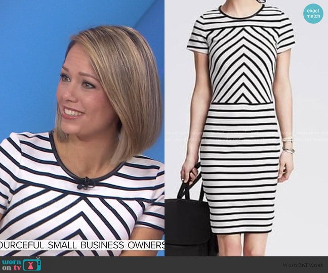 Banana Republic Ponte Stripe Dress worn by Dylan Dreyer on Today