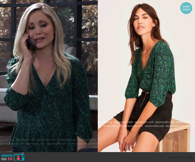 Ba&sh Nelly Top worn by Lulu Spencer Falconeri (Emme Rylan) on General Hospital