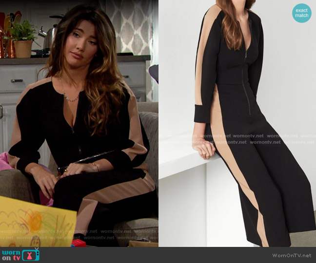 Bcbgmaxazria Zip Up Jumpsuit worn by Steffy Forrester (Jacqueline MacInnes Wood) on The Bold and the Beautiful
