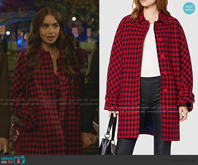 Benetton Sidudel Coats worn by Emily Cooper (Lily Collins) on Emily in Paris