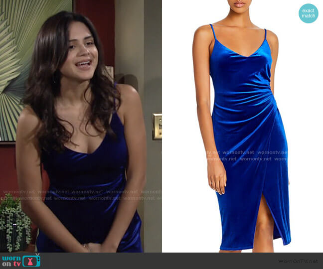 Black Halo Bowery Velvet Dress worn by Lola Rosales (Sasha Calle) on The Young and the Restless