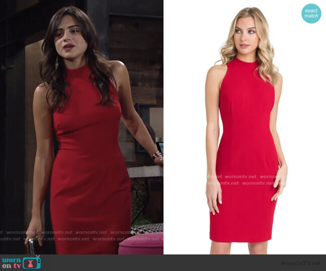 Black Halo Micah Sheath Dress worn by Lola Rosales (Sasha Calle) on The Young and the Restless
