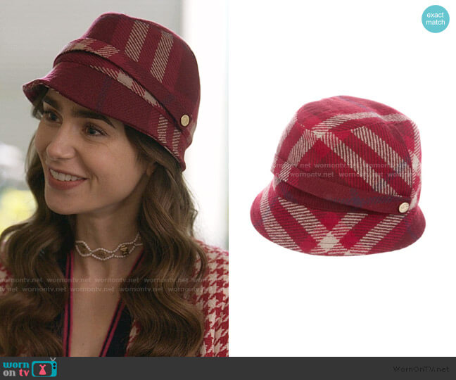 Burberry Cloche Hat worn by Emily Cooper (Lily Collins) on Emily in Paris