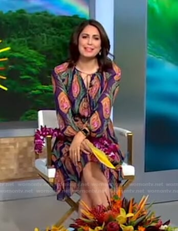 Cecilia’s purple printed dress on Good Morning America