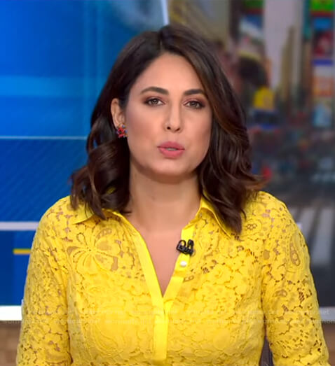 Cecilia’s yellow lace shirtdress on Good Morning America