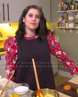 Claire Saffitz’s red floral top on Good Morning America