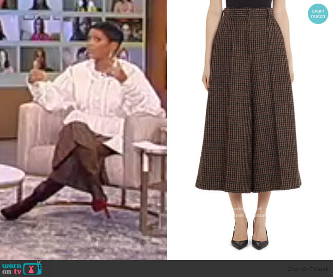 Dolce and Gabbana Wool-Blend Check Culottes worn by Tamron Hall on Tamron Hall Show