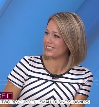 Dylan’s white striped short sleeve dress on Today