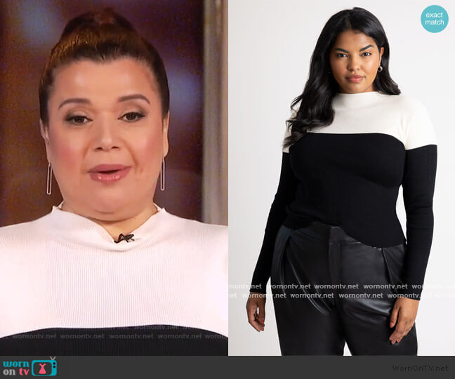 Eloquii Colorblock Sweater worn by Ana Navarro on The View
