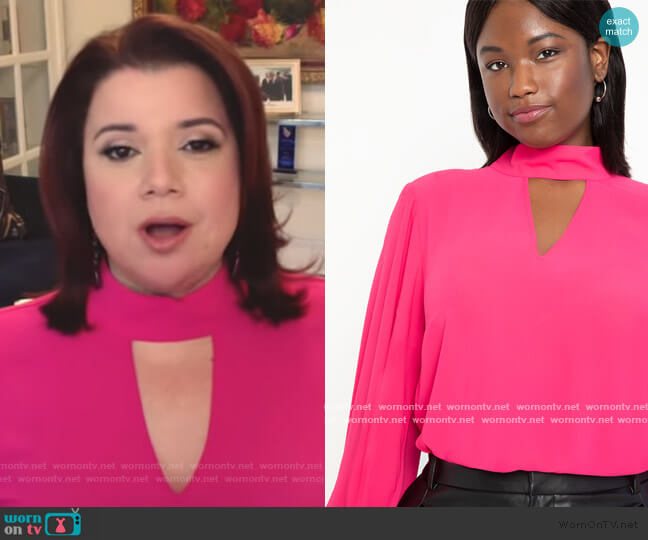 Eloquii Dramatic Sleeve Blouse with Cutout worn by Ana Navarro on The View
