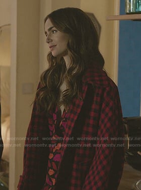 Emily’s lip print dress on Emily in Paris