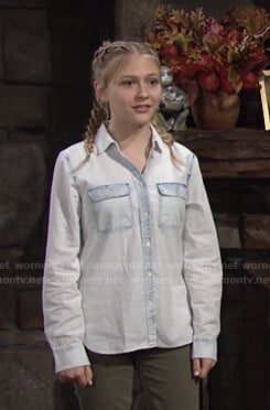 Faith’s bleached chambray shirt  on The Young and the Restless