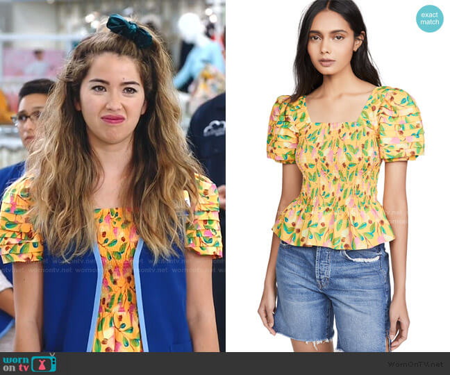 Farm Rio Mini Cashew Smocked Top worn by Cheyenne (Nichole Bloom) on Superstore